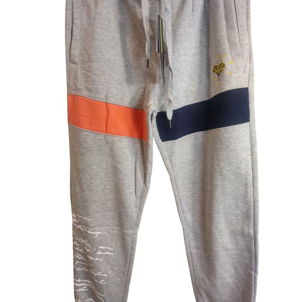 Screenshot Brand Mens Gray Jogger Sweatpants Colorblock Diamond Streetwear NWT - Picture 5 of 12